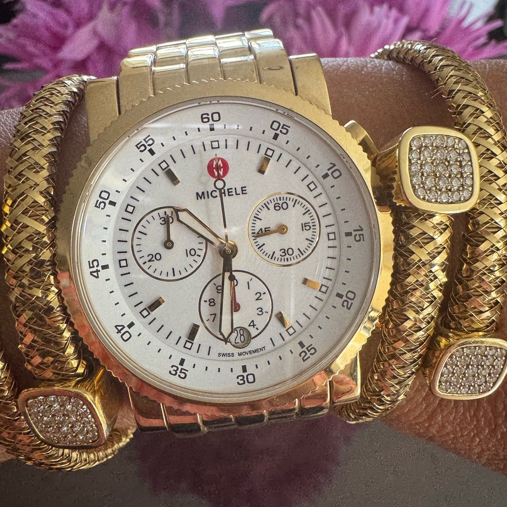 Michele Rose Gold Chronograph Women's Watch
